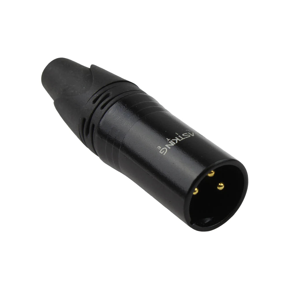 Blastking 3 Pin Male XLR Connector Gold Plated - Professional Audio Cable Connector Pair for Microphones, Speakers & Studio Equipment