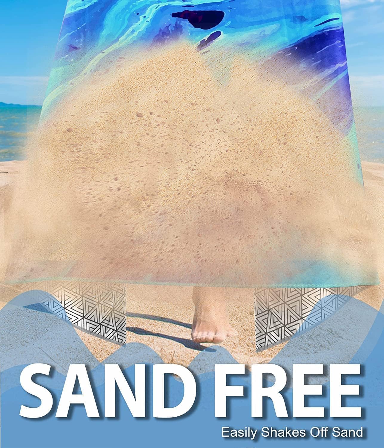Premium Microfiber Quick Dry Beach Towel - Extra Large Lightweight Sand-Free Towel for Swimming, Yoga, Camping & Travel | Compact Sandproof Design Perfect for Pool, Beach, Cruise & Summer Activities | Star River Turtle Pattern Gift Idea