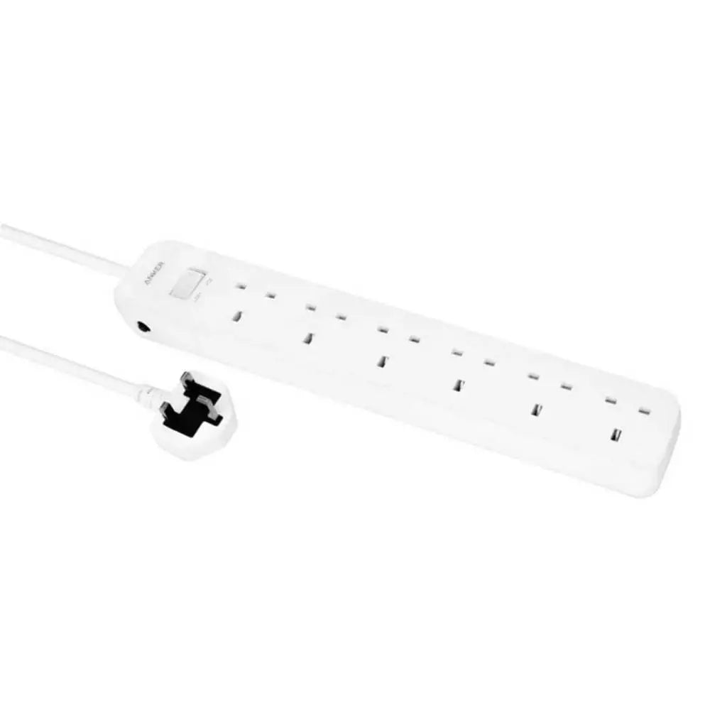 Anker 6-Outlet Power Strip with Extension Cord - 6 in 1 Multi Plug Outlet Extender with 5ft Long Cable, 1875W/15A, Surge Protector for Home Office, Kitchen, Dorm Room & Travel Use