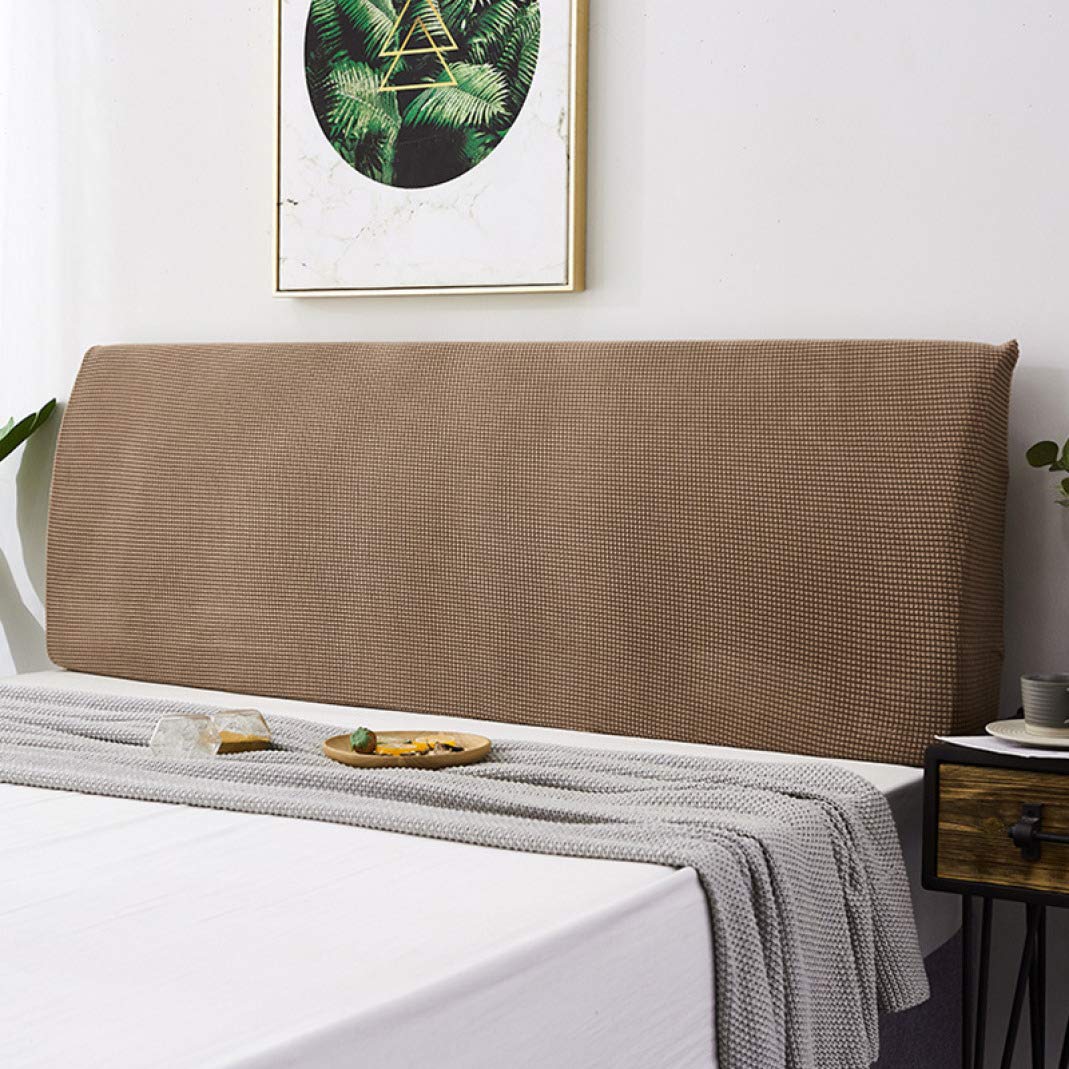 BERTERI Camel Jacquard Headboard Cover for Queen Bed - Dustproof & Washable Upholstered Leather Bed Protector - Perfect for Bedroom Decor & Home Styling