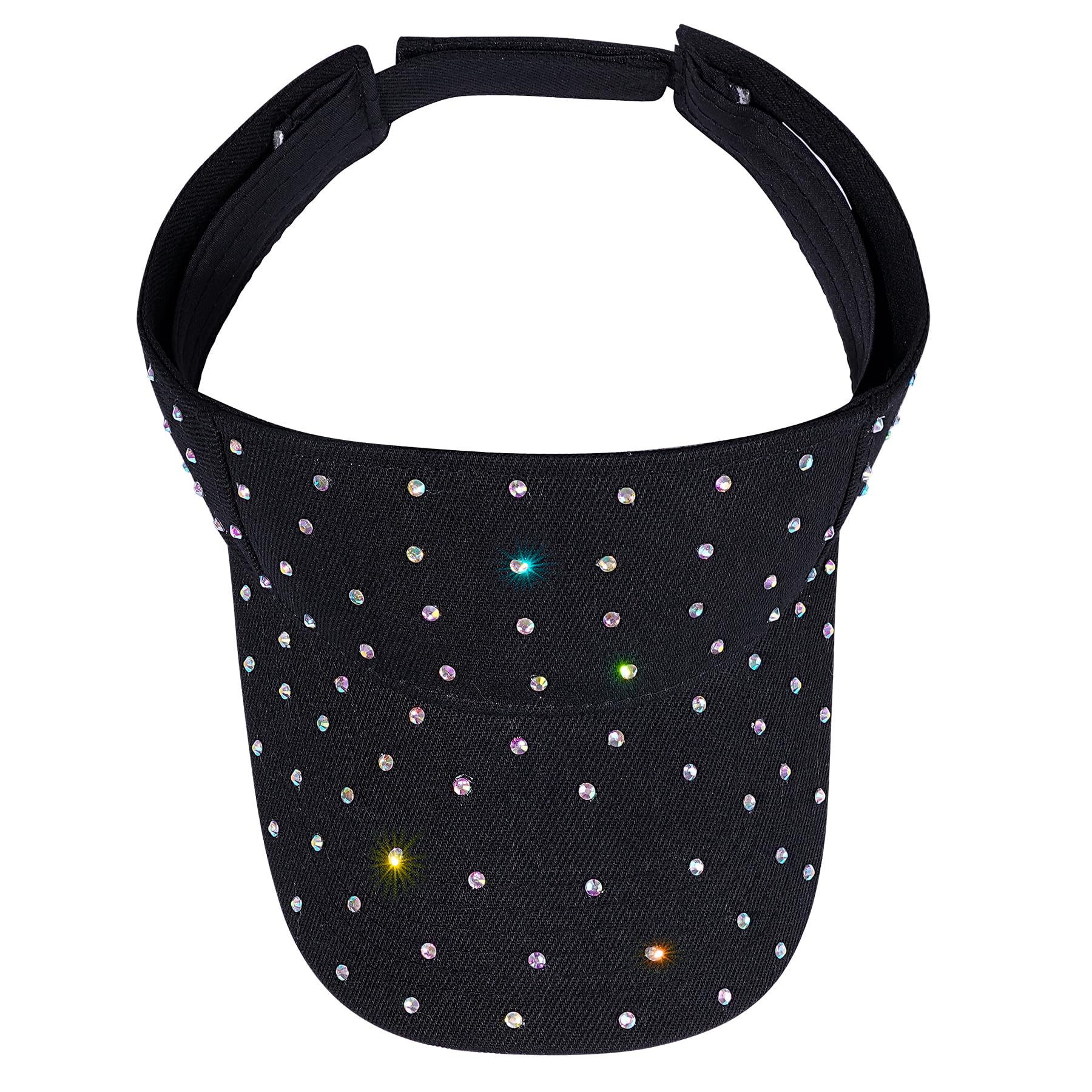 Sparkly Rhinestone Sports Sun Visor for Women - Adjustable Glitter Sun Hat for Running, Golf, Beach & Summer Outdoor Activities