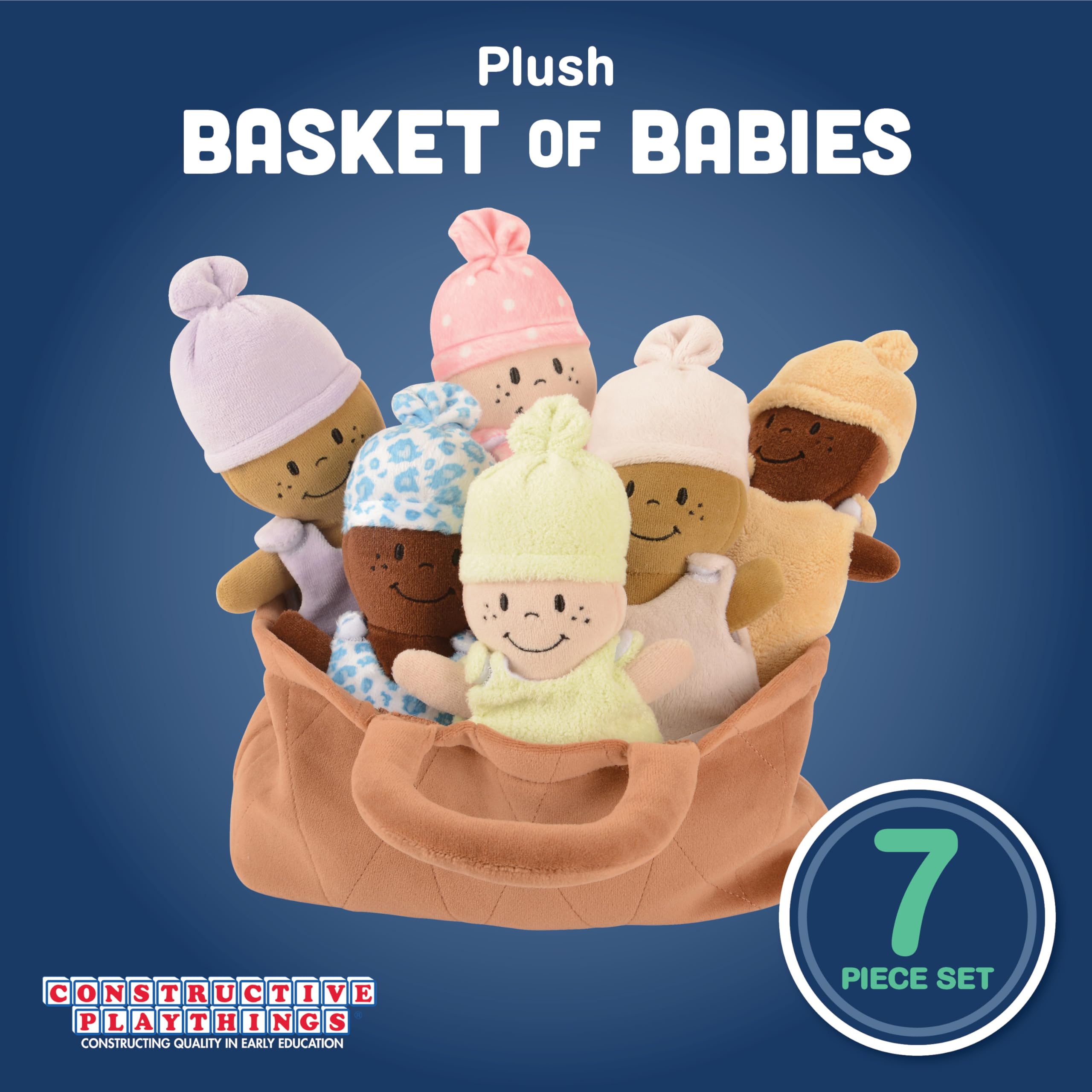 Creative Minds Basket of Babies - 6 Soft Baby Dolls Set, Multicultural & Diverse Plush Sensory Toys for Social Emotional Learning - Perfect for Toddlers, Kids & All Ages - Great for Playtime, Education & Inclusion Activities
