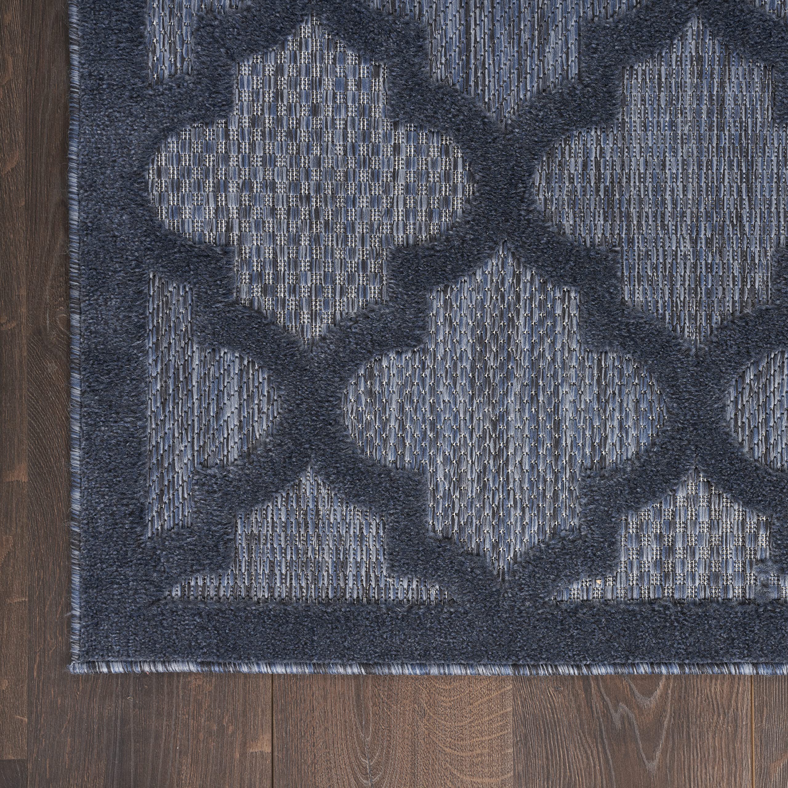 Nourison Easy Care Moroccan Navy Blue 9' x 12' Area Rug - Trellis Design, Non-Shedding & Easy Cleaning - Perfect for Bedroom, Living Room, Dining Room, Backyard, Deck & Patio (9x12) - Ideal for Indoor/Outdoor Use & High-Traffic Areas
