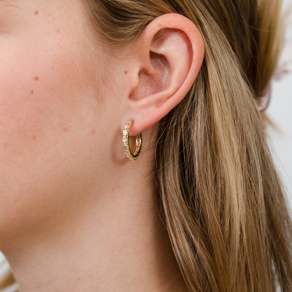 9ct Yellow & White Gold Two-Tone Diamond Cut Fancy Hoop Earrings for Women - Elegant Everyday & Party Jewelry Gift