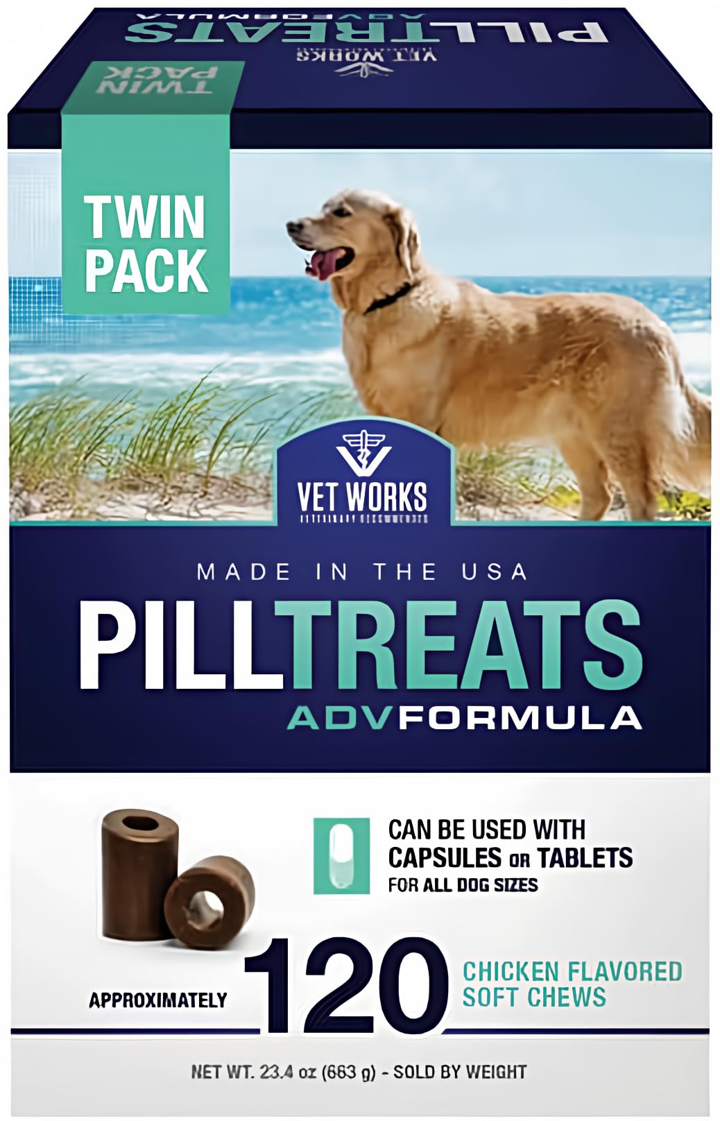VetIQ Chicken Flavor Soft Chew Pill Treats for Dogs - 120 Count Health & Wellness Supplement - Supports Joint, Skin & Coat Health - Perfect for Daily Use & Training Rewards