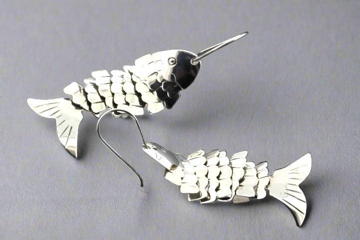 Dancing Fish Drop Earrings - Sterling Silver Dangle Earrings for Women - Perfect for Parties, Weddings & Everyday Wear