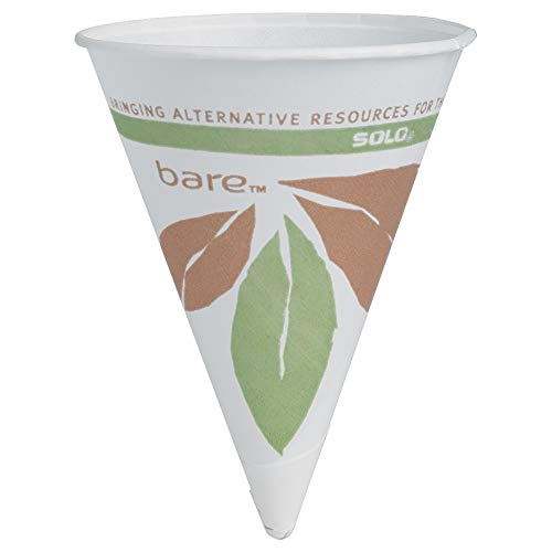 5000 Pack 4 oz Solo Bare Paper Cone Cups - Disposable Drinking Cups for Parties, Events, and Catering | Eco-Friendly Paper Cone Cups for Beverages, Water, and Snacks