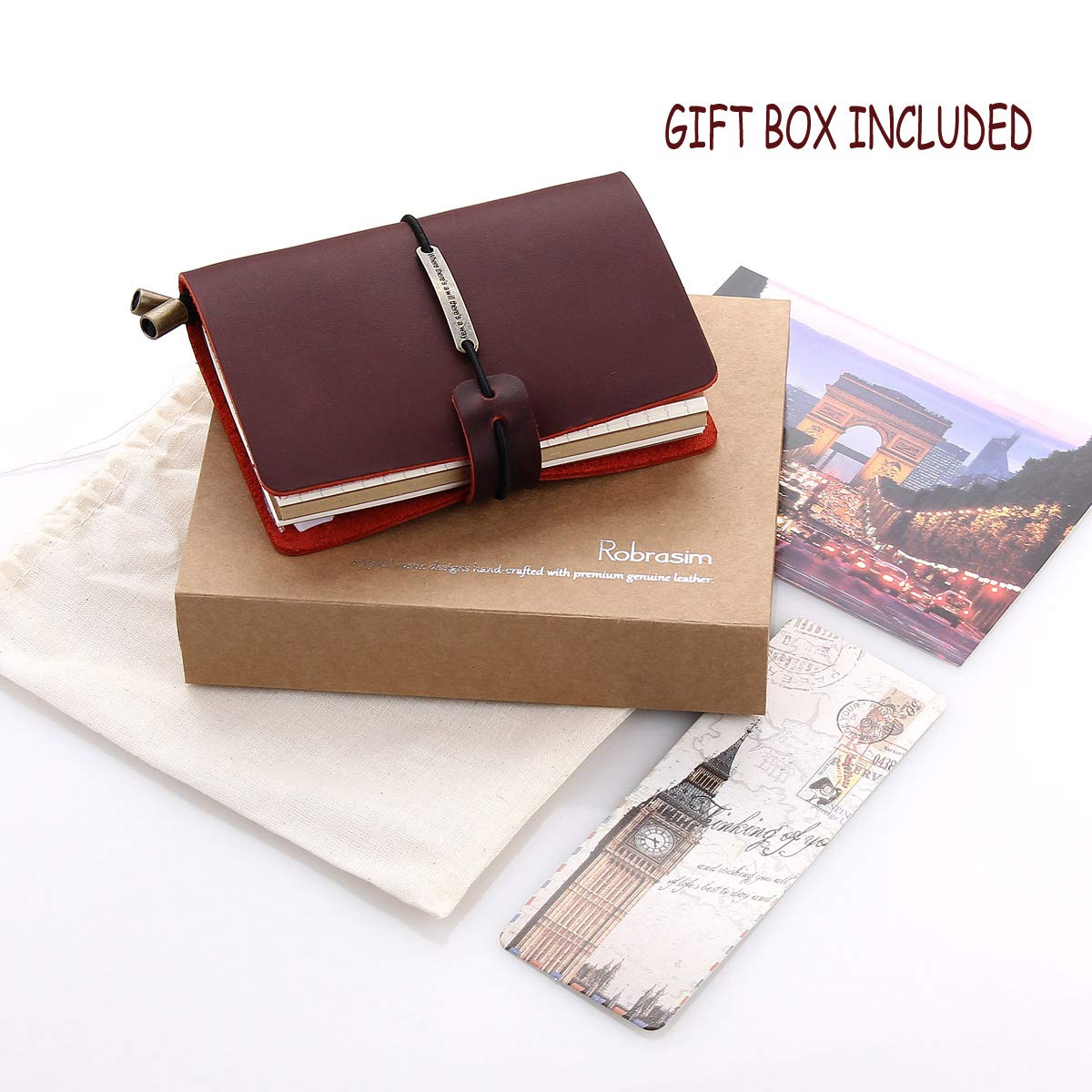 Premium Refillable Leather Travel Journal - Handmade Travelers Notebook for Men & Women (5.2