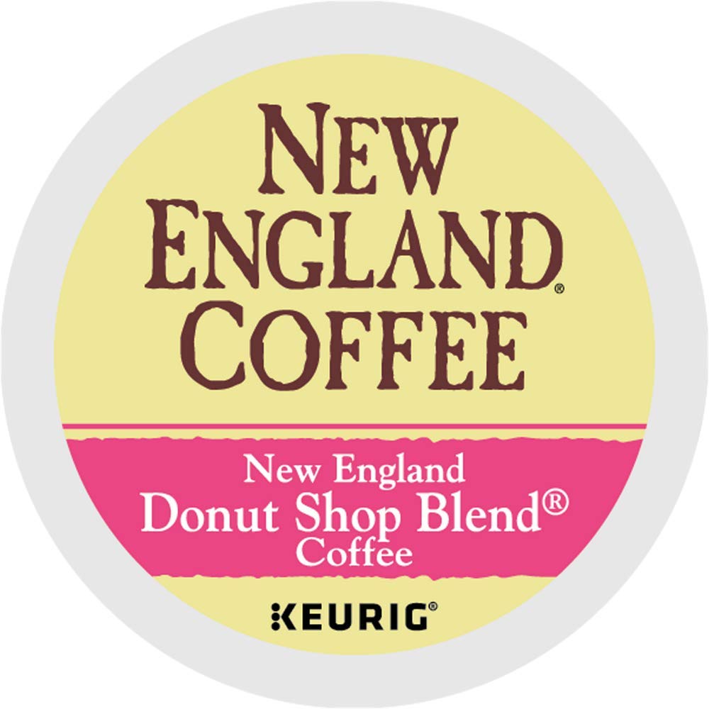 New England Coffee Donut Shop Blend K-Cups - Medium Roast Coffee Pods for Keurig Brewers - Perfect for Breakfast, Office & Home Use