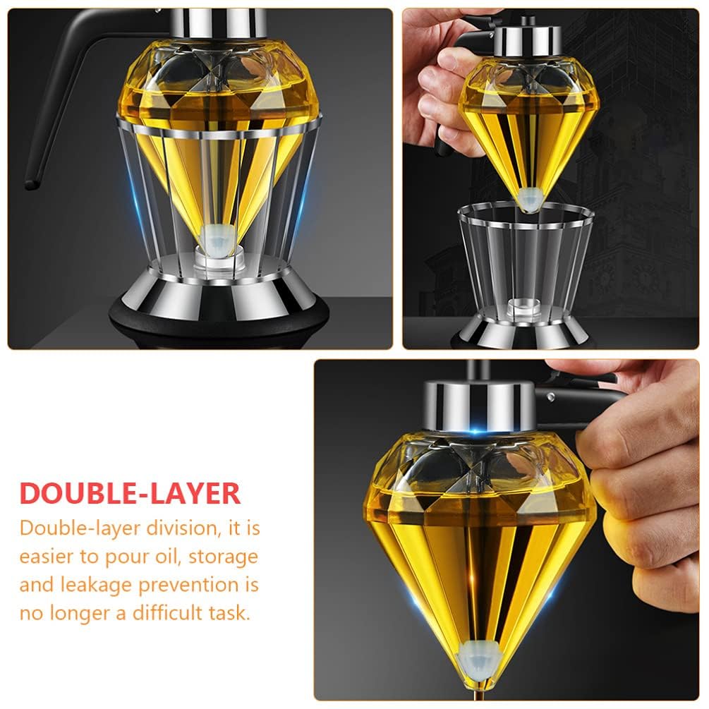 Premium Diamond-Shaped Honey Dispenser Pot - No Drip Syrup Dispenser for Pancakes, Waffles & Desserts | Elegant Honey Jar with Stand Base for Kitchen & Dining | Perfect for Honey, Edible Oil, Vinegar, Soy Sauce & More | Ideal for Breakfast, Tea Time & Family Gatherings