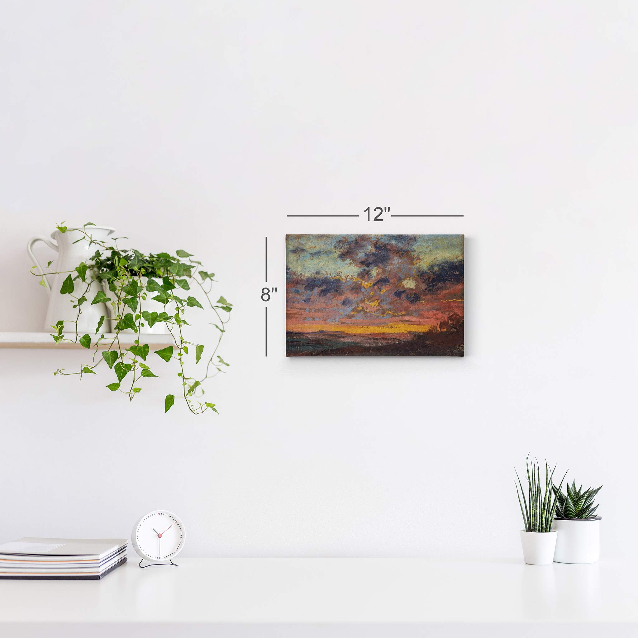 Claude Monet Sunset Canvas Wall Art Print - Famous Painting Reproduction, Fine Modern Home Decor, Ready to Hang (24x36) - Perfect for Living Room, Bedroom & Office Decor | Made in USA