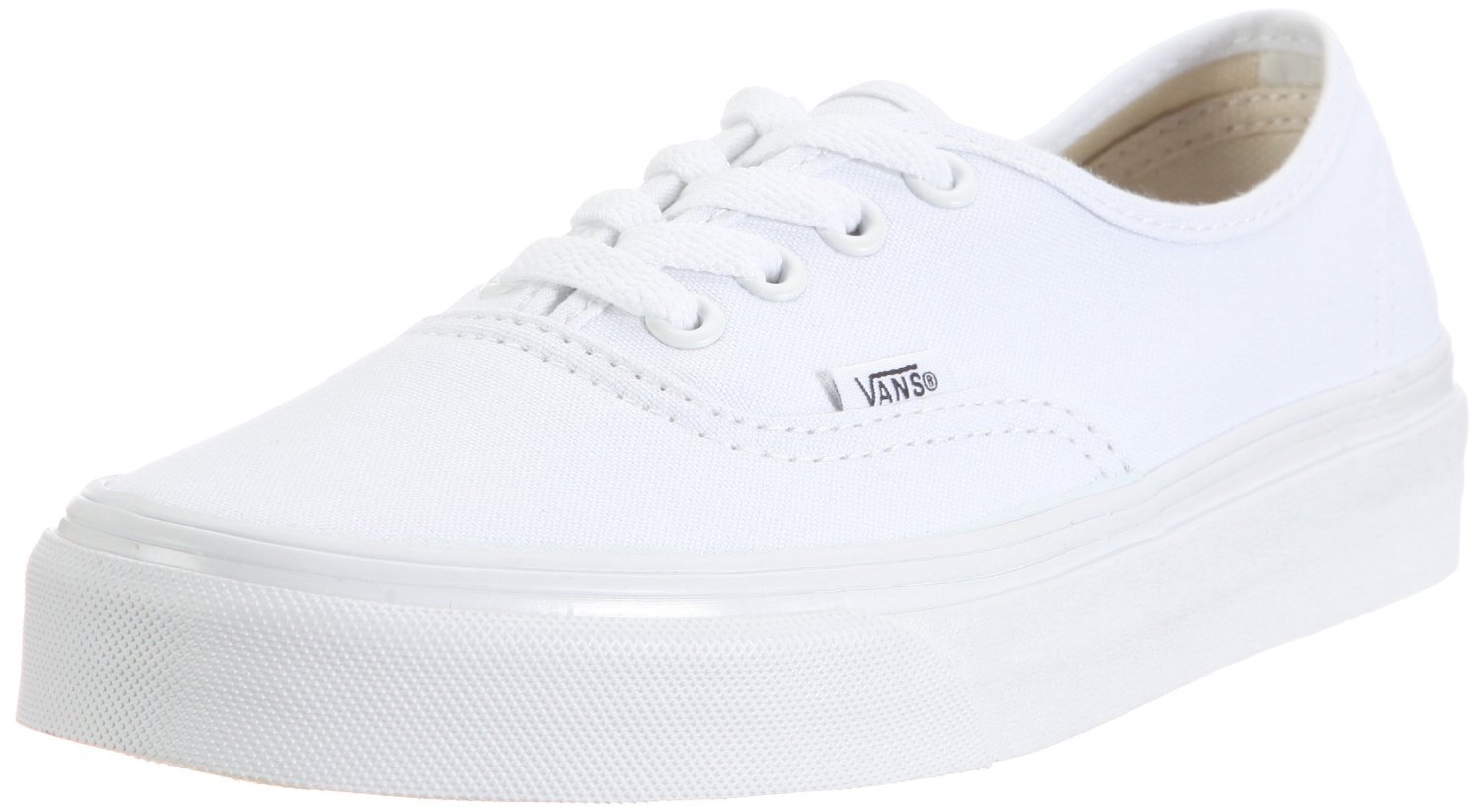 Vans Authentic True White Sneakers - Unisex Classic Canvas Shoes for Men & Women - Perfect for Casual Wear, Skateboarding & Street Style