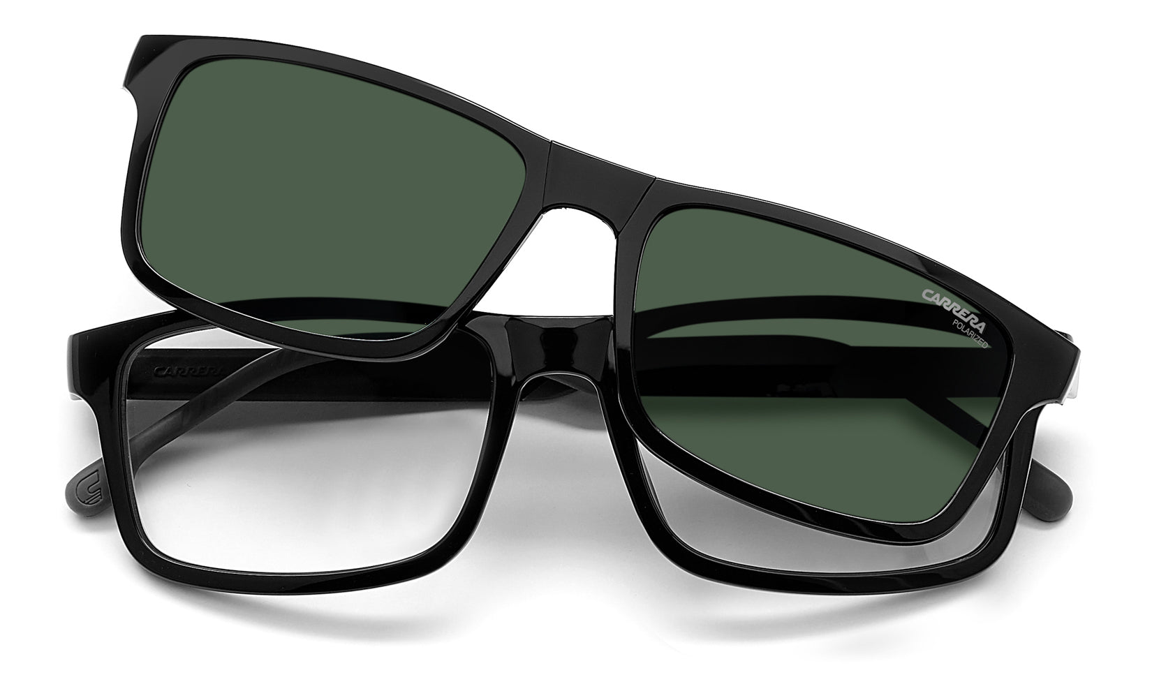 Carrera 8057/CS Clip-On Sunglasses - Polarized UV Protection for Men & Women - Perfect for Driving, Running, and Outdoor Sports