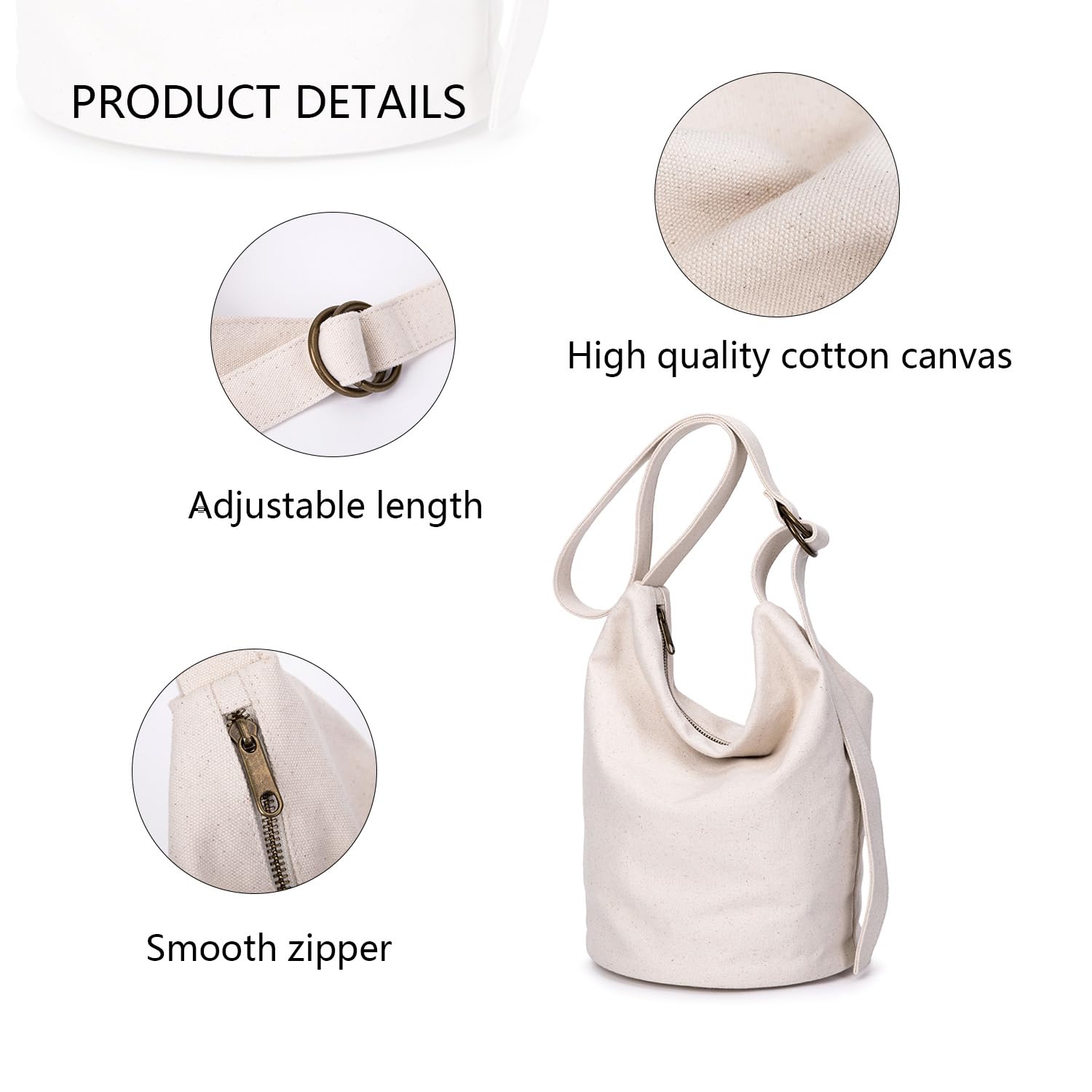 Lightweight Stylish Crossbody Bucket Bag with Round Bottom - Perfect for Travel, Shopping & Everyday Use (Black)
