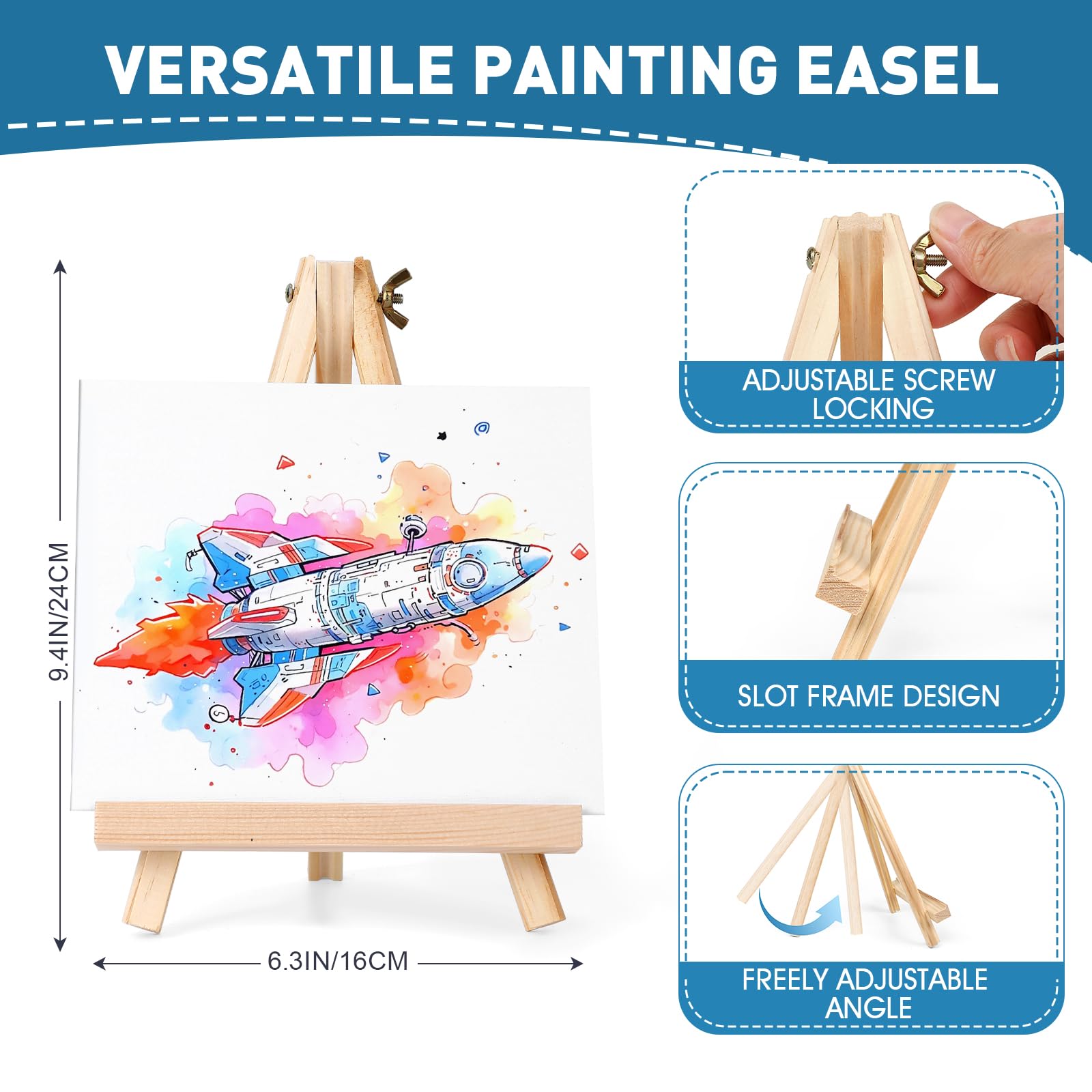 52PCS Acrylic Painting Kit for Beginners - 24 Colors Acrylic Paints, Brushes, Canvases, Wooden Easels & Art Plates - Complete Art Supplies Set for Kids & Adults - Perfect for Home, School & DIY Art Projects