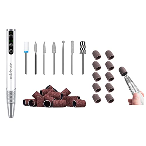 MelodySusie Professional Cordless Nail Drill Kit - Rechargeable Electric Efile for Acrylic & Gel Nails | Portable Manicure Pedicure Polishing Tool with Bits & Sanding Bands | Perfect for Home Salon & Nail Art DIY