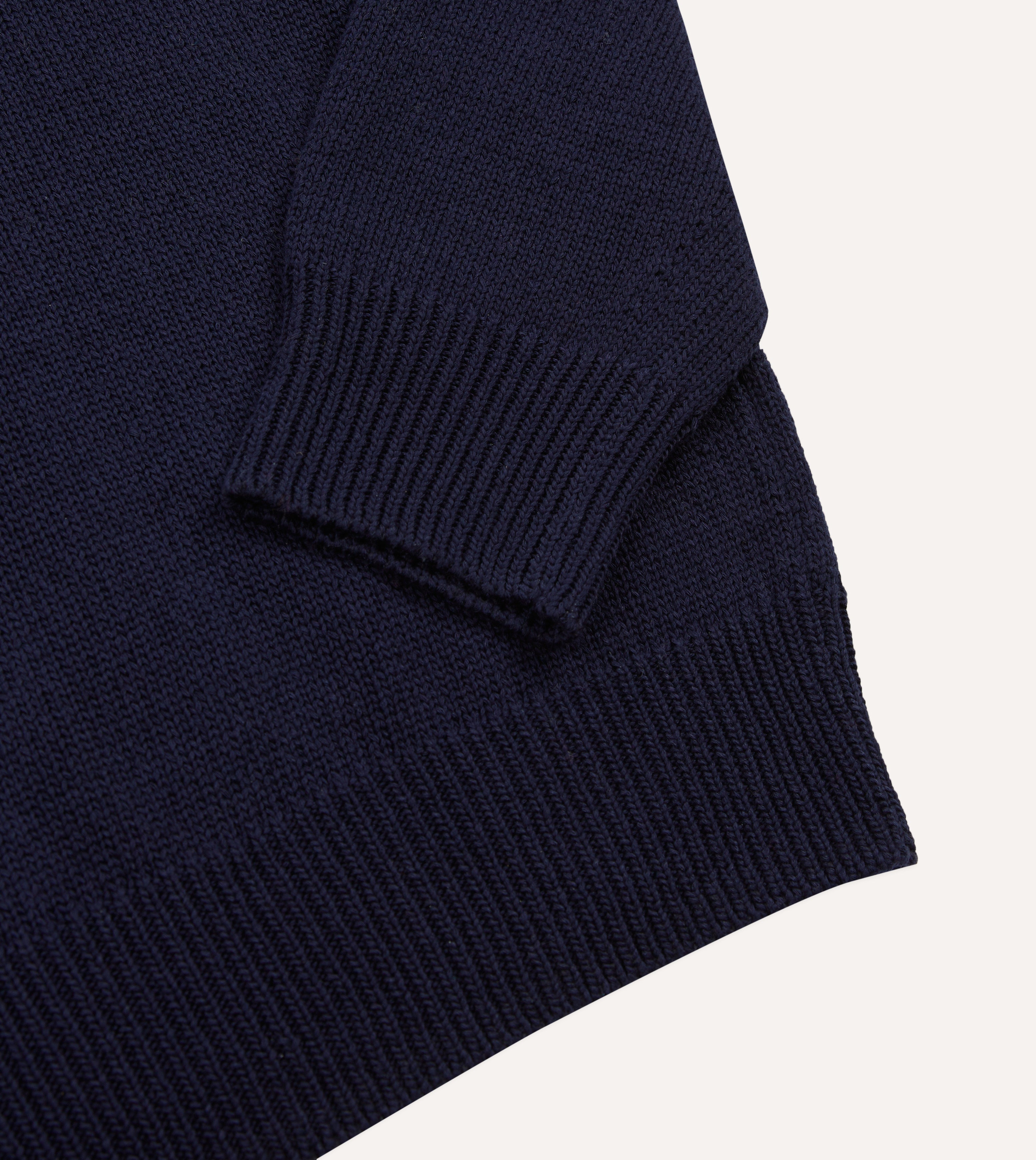 Navy Blue Cotton Mock Neck Sweater for Women - Soft & Comfortable Pullover for Casual Wear, Office, and Fall Outfits