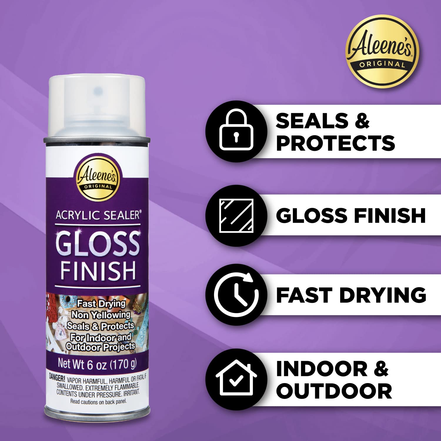 Best Aleene's Spray 6 oz. 3 Pack Clear Gloss Acrylic Sealer for Crafts, DIY Projects & Home Decor - Waterproof Protective Coating for Wood, Fabric & Paper