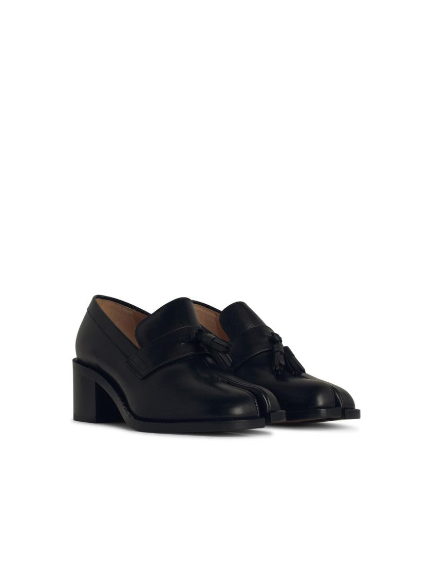 Black Leather Loafers for Men & Women - Comfortable Tabi Style Slip-On Shoes for Business Casual, Office & Daily Wear