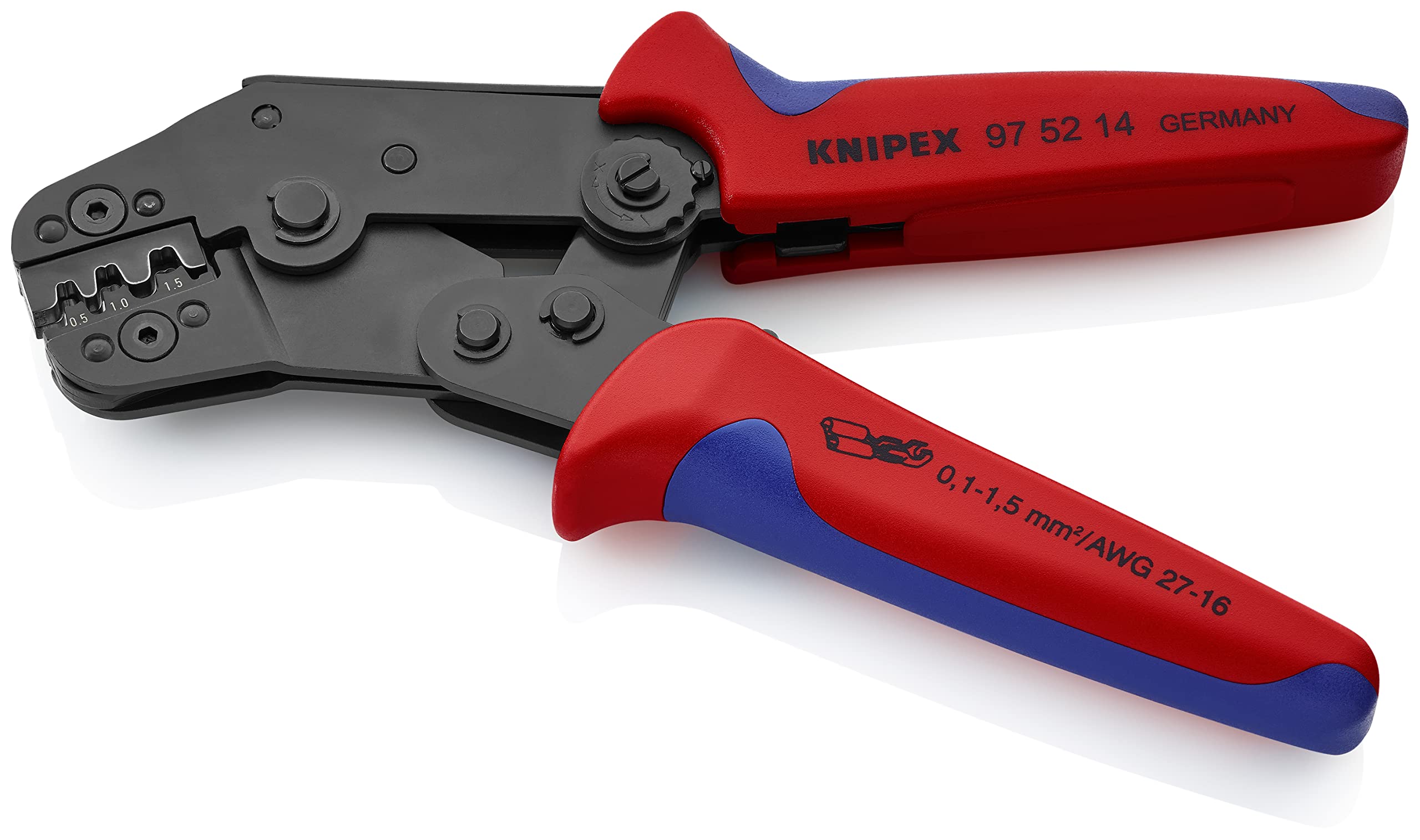 Knipex 97 52 14 Crimping Pliers for Non-Insulated Open Plug Connectors - Professional Electrical Tool for Wiring, Automotive & DIY Projects