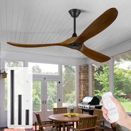 70 Inch Walnut Ceiling Fan No Light