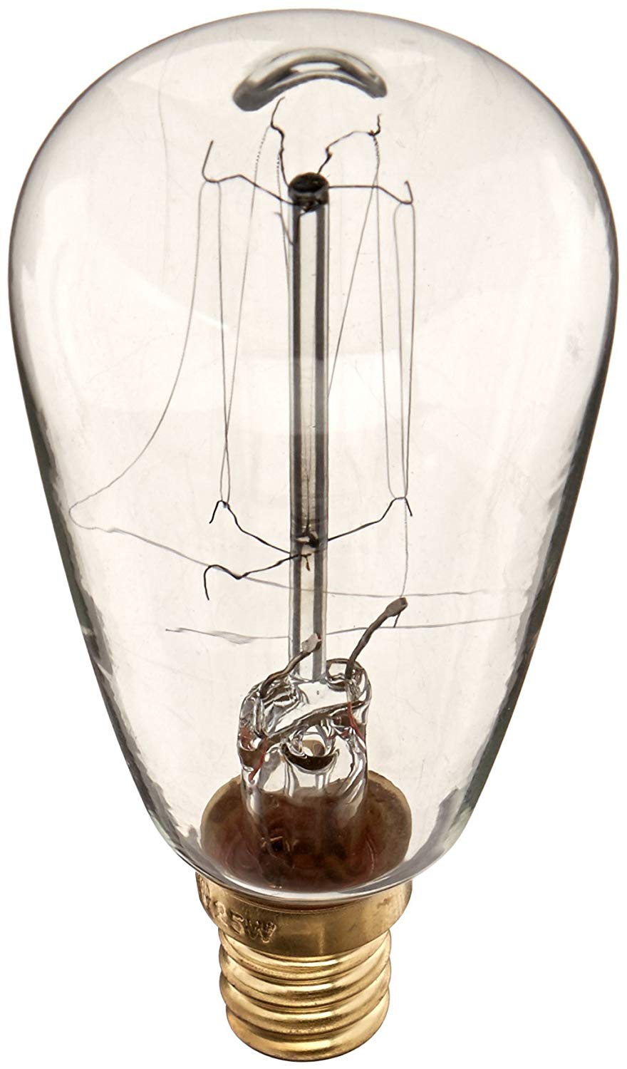 Vintage Edison Bulb - Squirrel Cage Teardrop Incandescent Light Bulb, E12 Candelabra Base, 25W, Warm White - Perfect for Chandeliers, Wall Sconces & Retro Home Decor