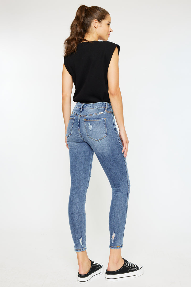 Ellington High Rise Ankle Skinny Jeans for Women - Stretchy Denim Pants, Slim Fit, Comfortable & Trendy - Perfect for Casual Wear, Office & Night Out