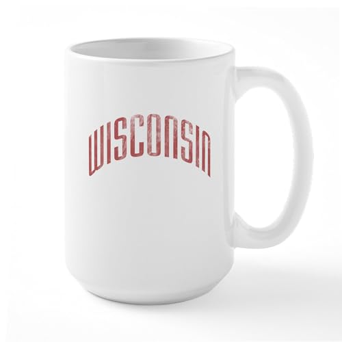 White - Wisconsin Grunge Large Mug