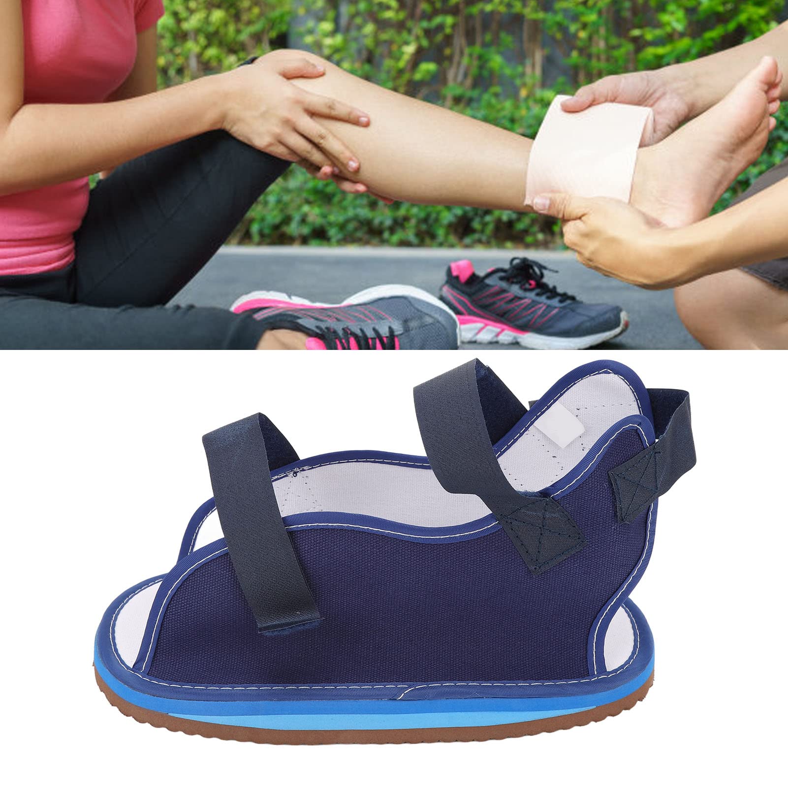 ANGGREK Open Heel Breathable Non-Slip Walking Shoes - Protective Foot Support for Broken Feet & Open Toe Comfort (Medium) - Ideal for Post-Injury Recovery & Daily Walking