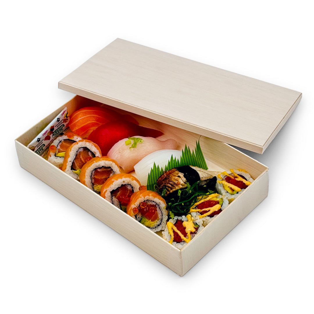 Eco-Friendly Coco Wooden Rectangular Takeout Bento Box - Large 9