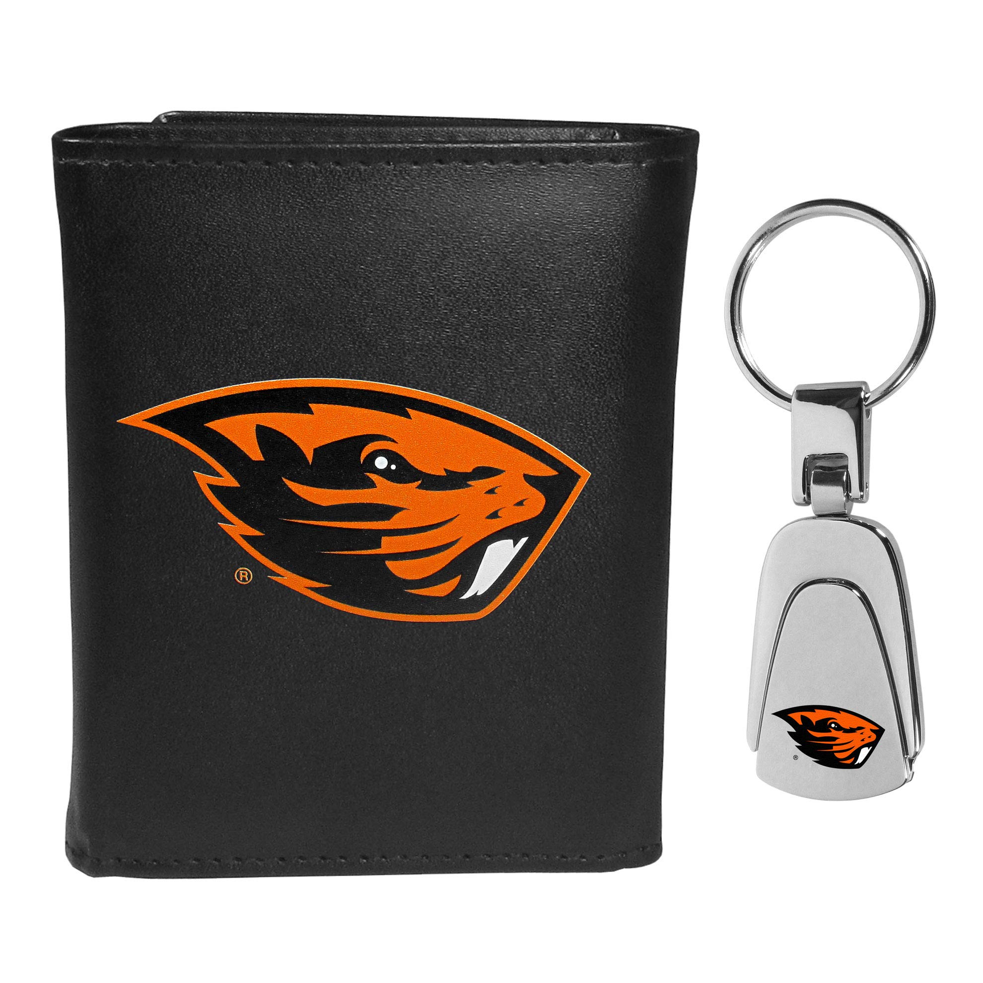 Premium Siskiyou Tri-Fold Leather Wallet with RFID Protection & Stainless Steel Keychain - Stylish & Secure for Men's Everyday Carry (EDC), Travel, and Business Use