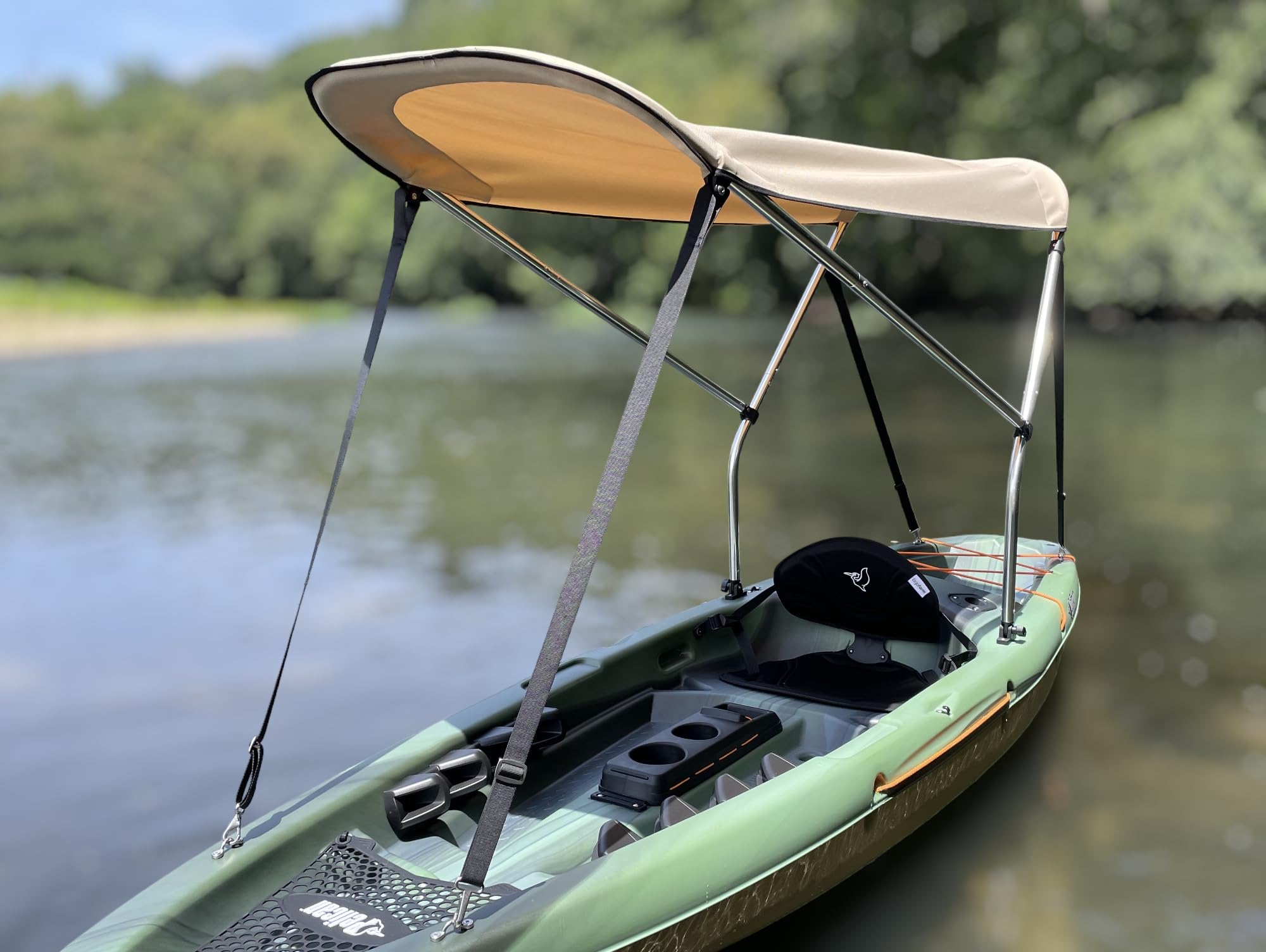 Sun Shade Canopy for Sit-on-Top Kayak - UV & Heat Protection Bimini Top with Rain Cover | Perfect for Kayaking, Fishing & Outdoor Water Activities | Cypress Rowe Outfitters