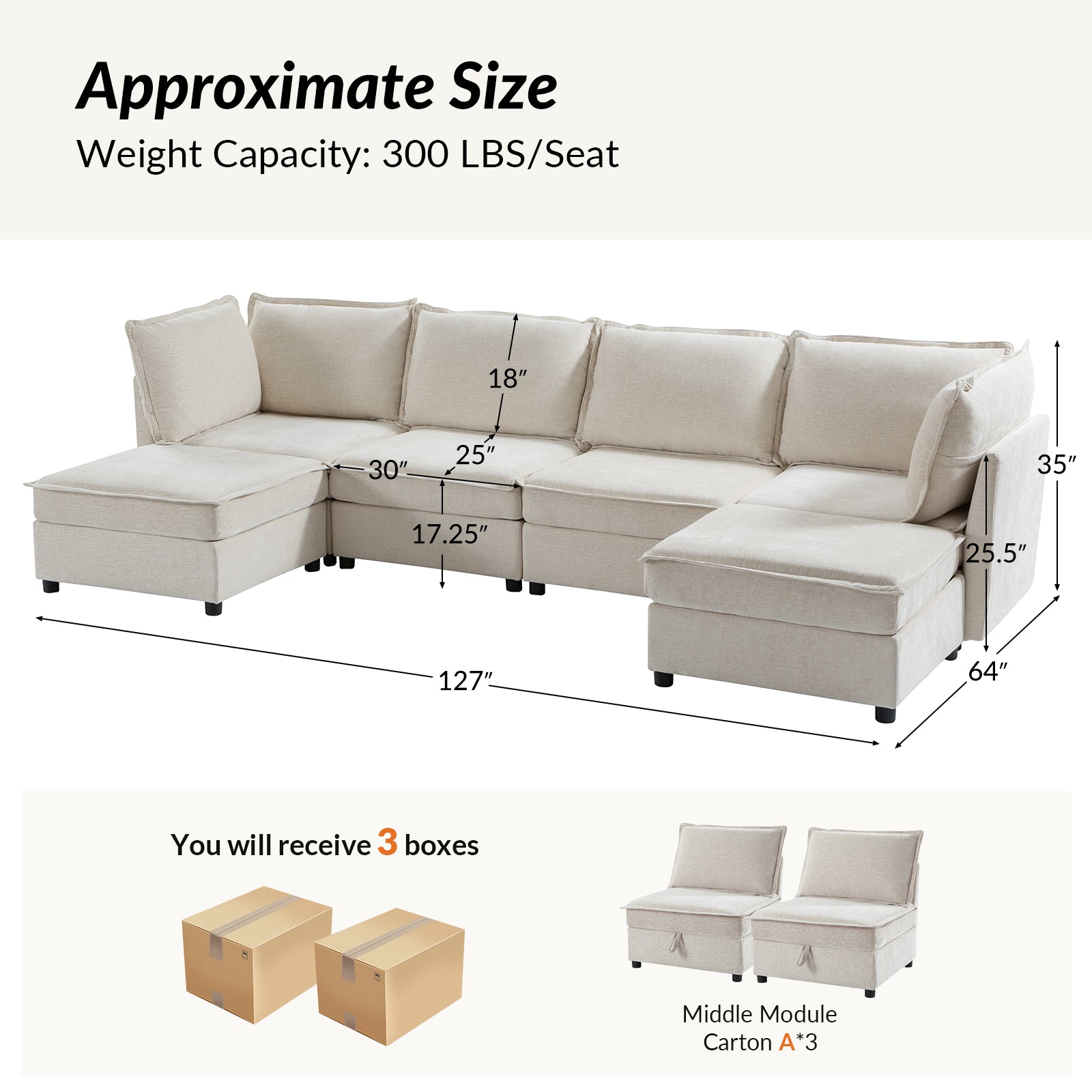 Harmetrix Oversized Soft Sectional Couch with Storage | Modern L-Shaped Sofa Bed with Hidden Compartment | Perfect for Living Room, Family Room & Small Spaces