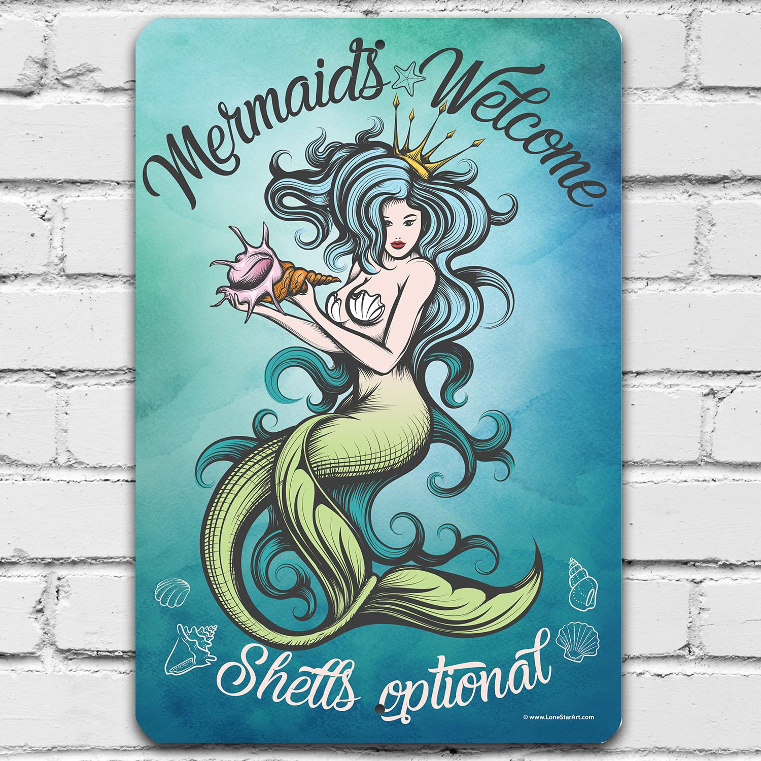 Mermaid Welcome Metal Wall Sign - 8