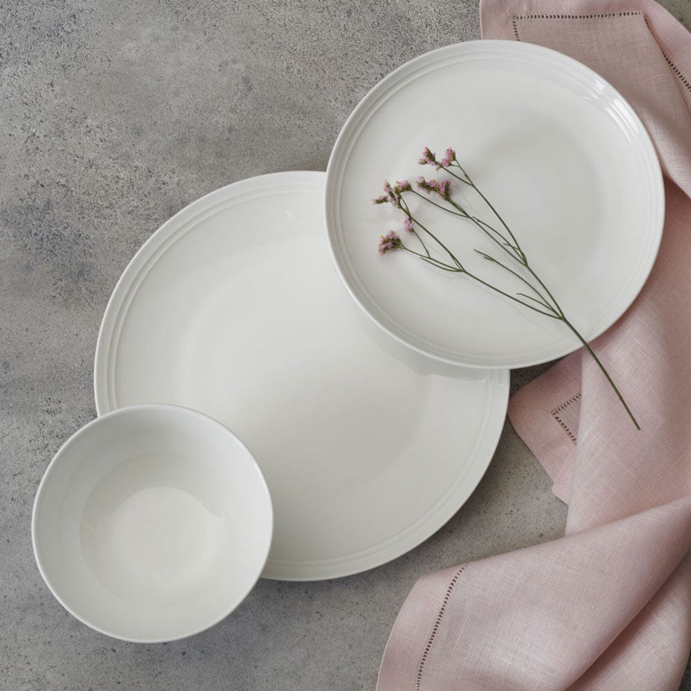 Kyler 12-Piece Dinnerware Set - Porcelain Plates, Bowls & Mugs for 4 People - Elegant Dinnerware for Family Meals, Dinner Parties & Everyday Use