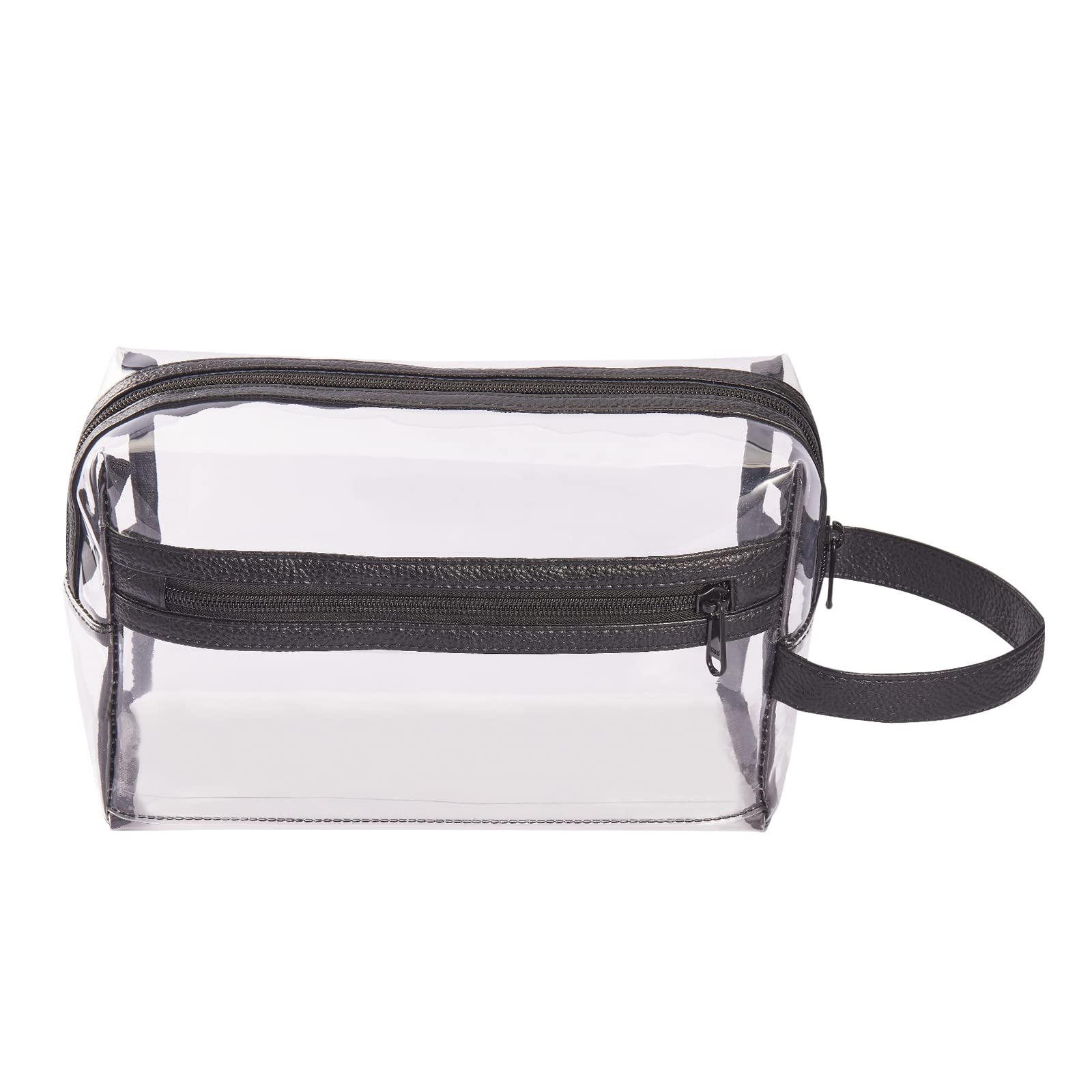 HAOGUAGUA Clear TSA Approved Quart Size Toiletry Bag - Travel Makeup Cosmetic Organizer for Women & Men | Airline Compliant Carry-On Essentials | Perfect for Airport Security & Weekend Getaways
