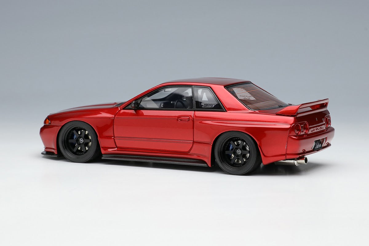 PREORDER Make Up Co., Ltd Eidolon 1:43 Scale Nissan Skyline GT-R (BNR32) Garage Active Widebody Model Car with RC VI Wheels in Candy Red - Perfect for Collectors, Display Cases, and Diecast Car Enthusiasts