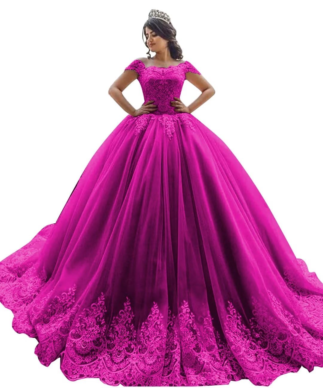 Elegant Off Shoulder Quinceañera Dresses | Ball Gown Sweet 16 Lace Applique Prom Princess Gowns for Teen Girls | Perfect for Quinceañeras, Sweet 16 Parties, Prom Nights & Formal Dances