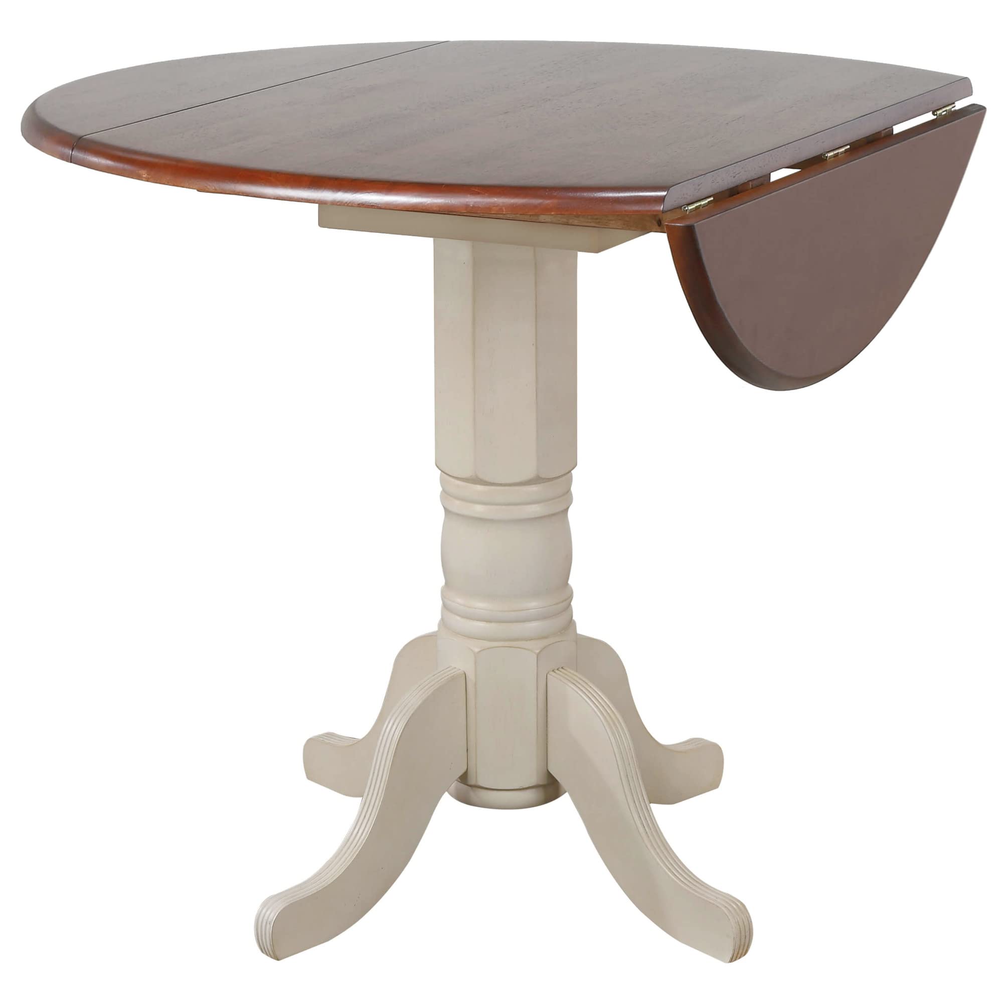Sunset Trading Andrews Dining Table - Antique White with Distressed Chestnut Top | Rustic Farmhouse Style for Dining Room & Kitchen | Perfect for Family Gatherings & Entertaining