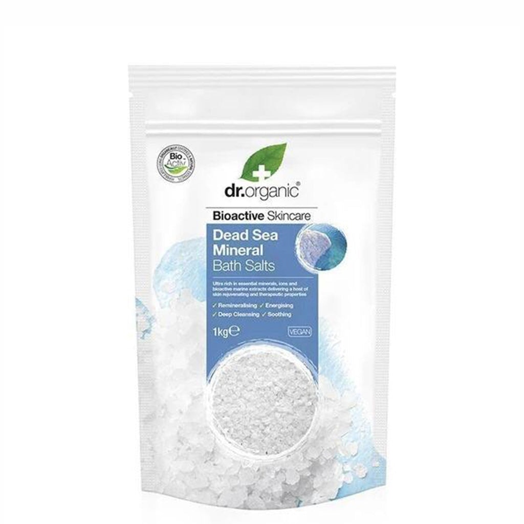 Organic Dead Sea Mineral Bath Salt by Dr Organic - Relaxing & Detoxifying for Stress Relief & Muscle Recovery - Perfect for Spa, Bath Therapy & Home Wellness