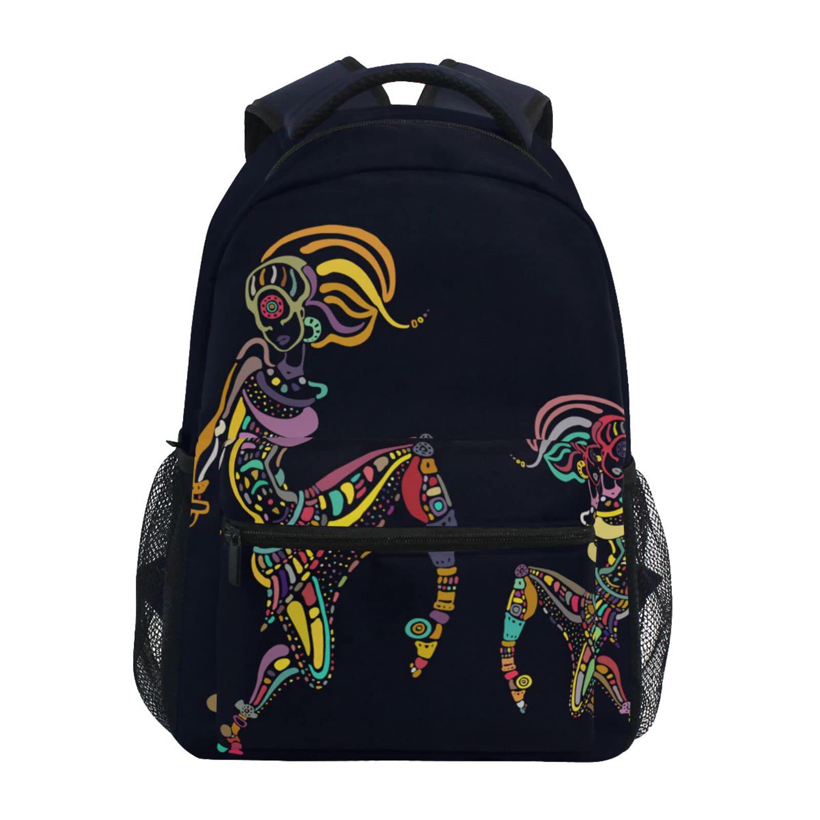JIPONI African Print Backpack for Women & Men - Stylish Laptop Bookbag for School, Travel, Work & Dance - Durable Daypack for Students & Professionals