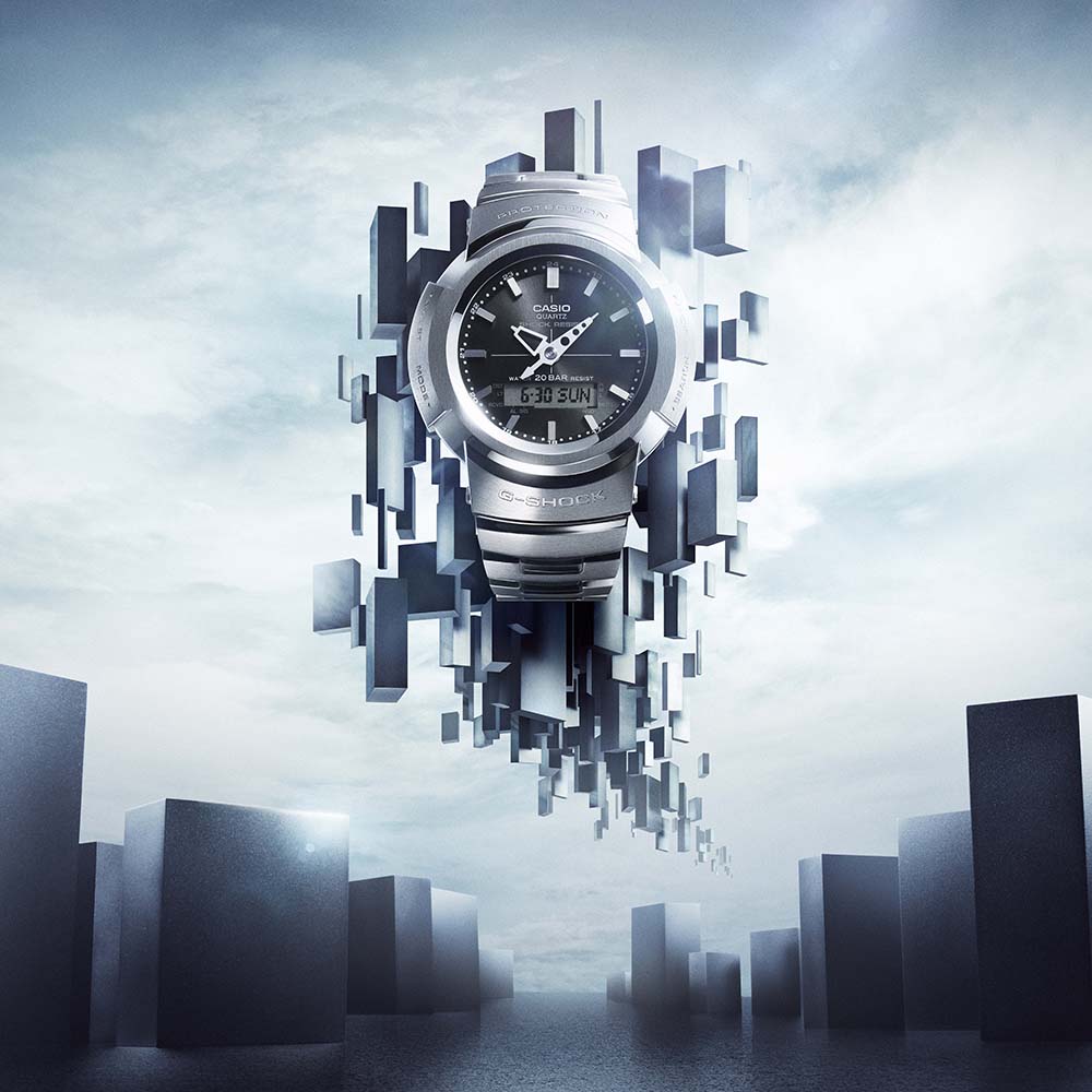 G Shock Full Metal AWM500D 1A Solar Watch - Men's Digital Sport Watch with Shock Resistance & Solar Power - Perfect for Outdoor Adventures, Workouts, and Everyday Wear