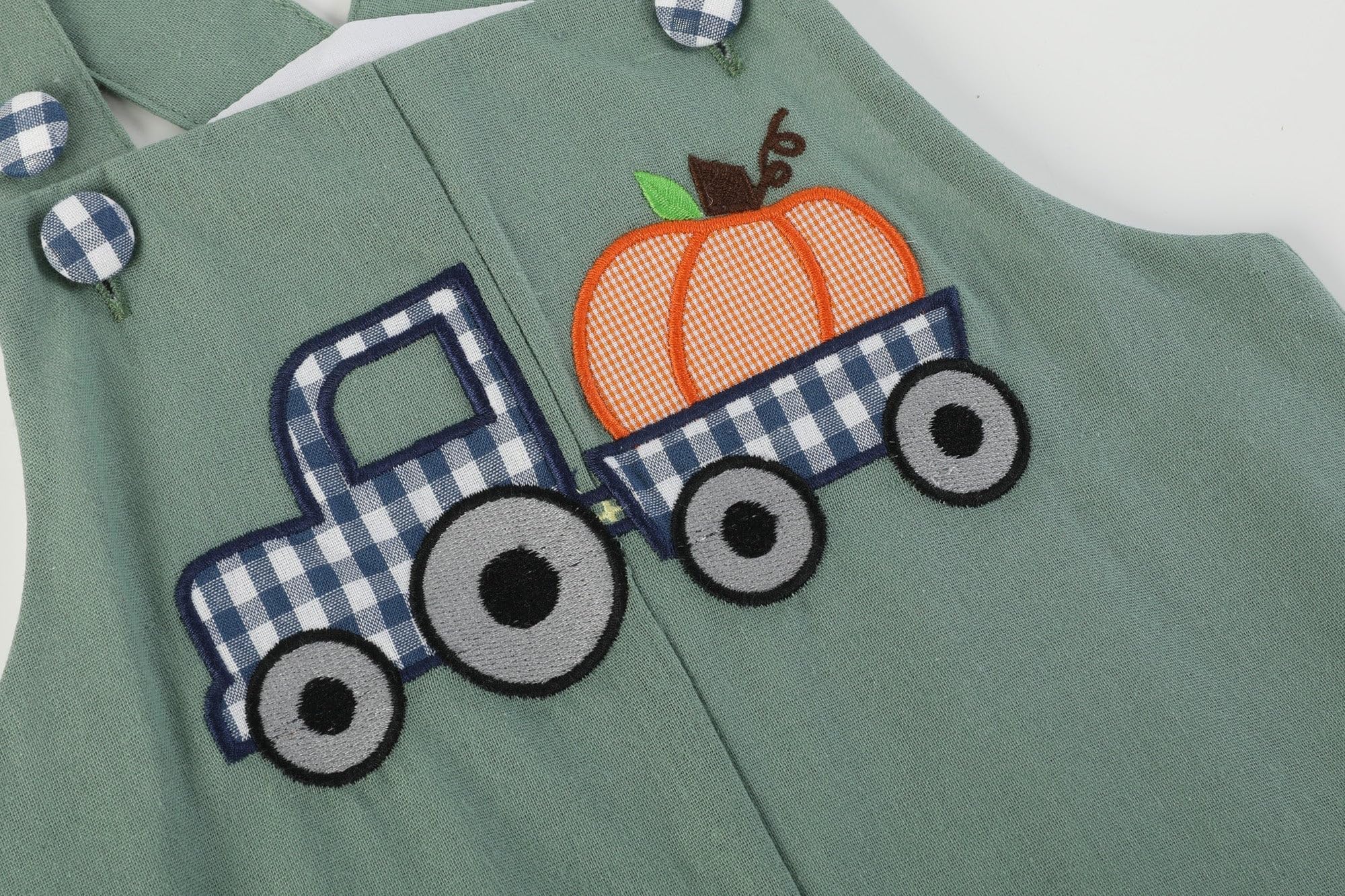 Lil Cactus Green Pumpkin Tractor Overalls for Babies & Toddlers - Cute Farm-Themed Denim Overalls for Boys & Girls - Perfect for Pumpkin Patch Visits, Farm Trips & Photo Shoots
