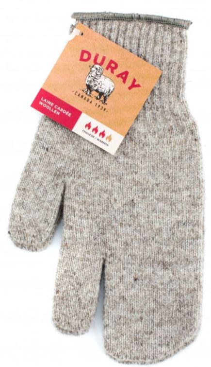 Duray 3F Natural Grey Winter Mittens - Warm Waterproof Gloves for Skiing, Snowboarding & Outdoor Activities