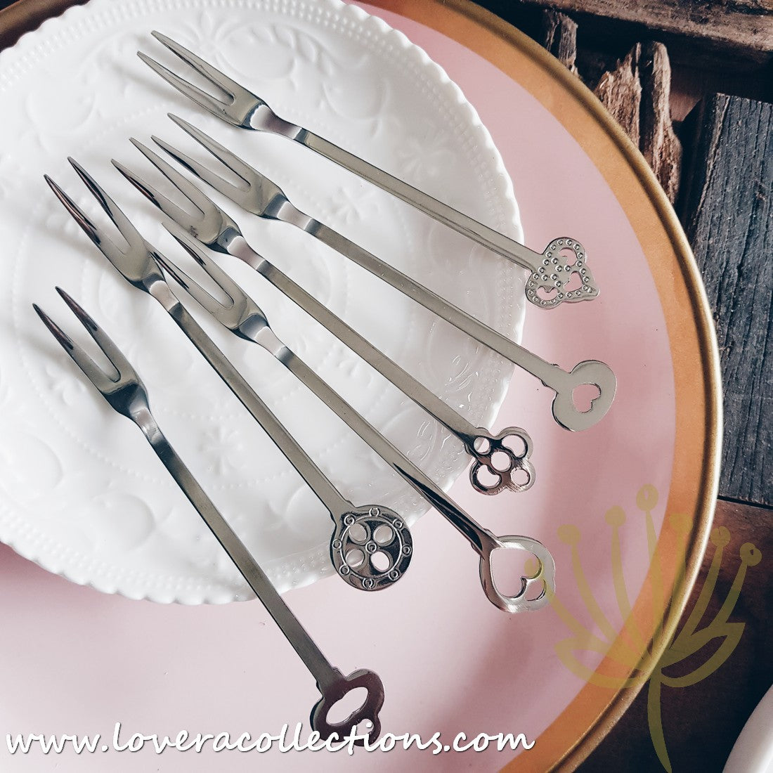 Elsa Stainless Steel SS304 Dessert Forks & Fruit Forks Set - 18/10 Premium Cutlery Collection for Parties, Weddings, Picnics & Home Dining - Dishwasher Safe Silverware (50% Off Limited Time)