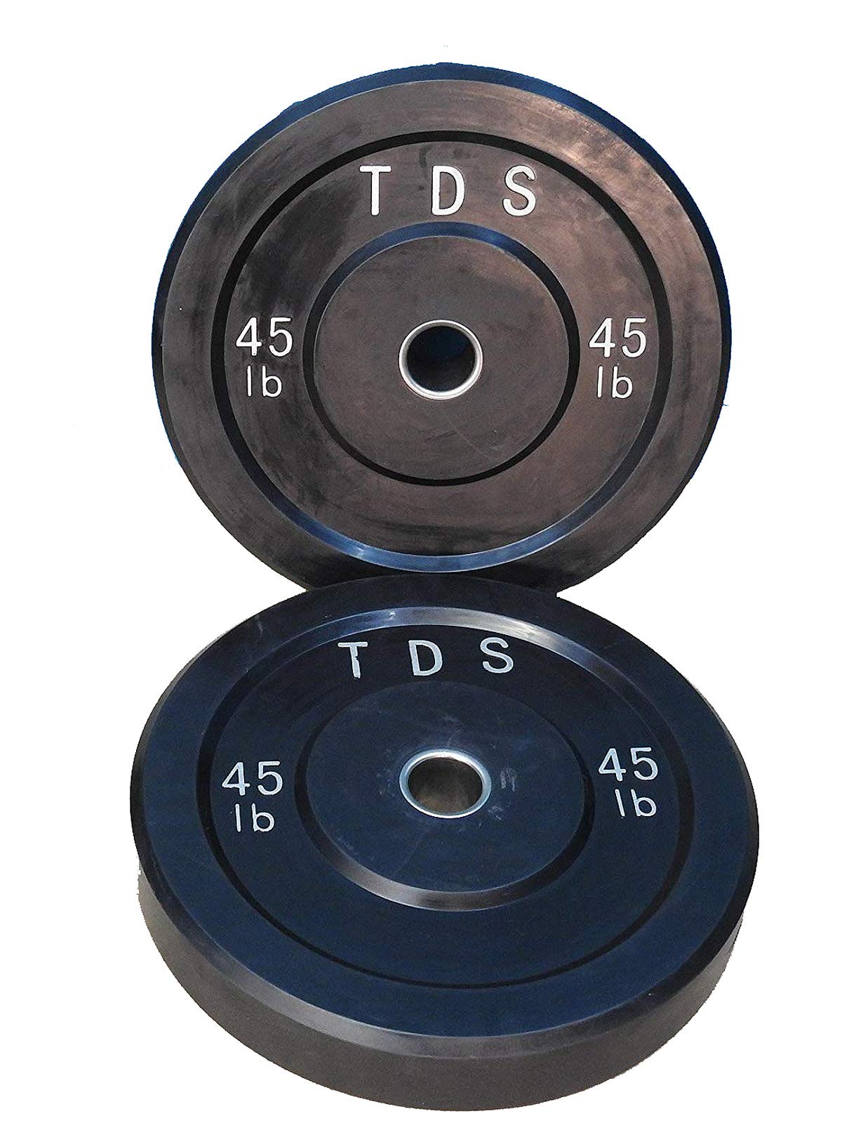 90lbs (2 x 45lb) Virgin All Rubber Bumper Plates for CrossFit & Weightlifting - Durable Gym Equipment for Home & Commercial Use - Perfect for Olympic Lifts, Powerlifting & Functional Training
