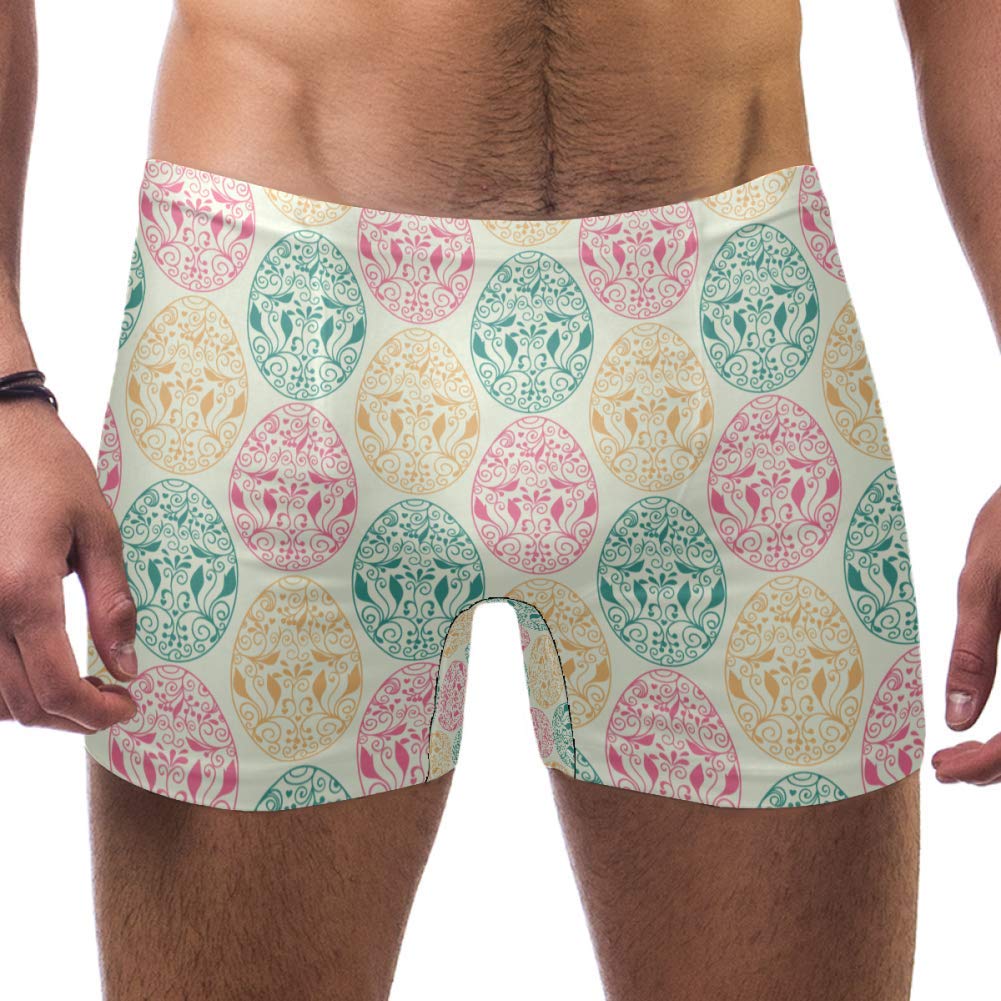 **Men's Dragon Sword Swim Trunks - Quick Dry Square Leg Swim Shorts with Easter Egg Pattern - Perfect for Beach, Pool & Summer Vacations**