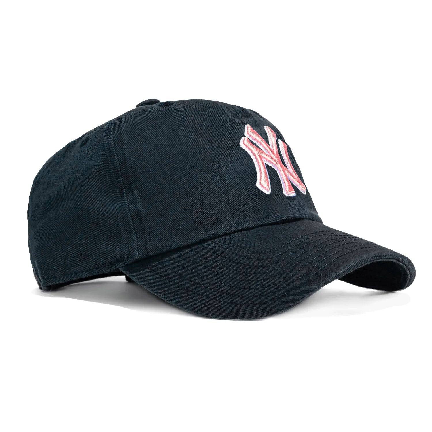 New York Yankees Adjustable Baseball Cap - Navy & Pink 47 Brand Cleanup Hat for Men & Women | Game Day, Casual Wear, Sports Fan Gift