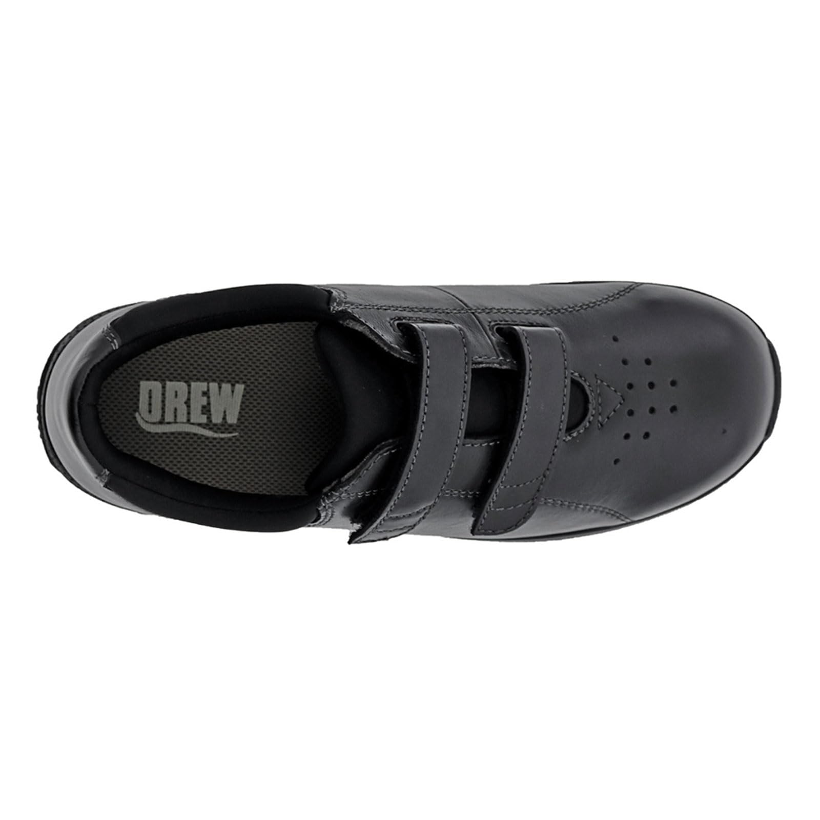 Drew Lotus Women's Velcro Double Strap Comfortable Casual Shoes - Black Calf Leather Slip-On Sneakers for Walking, Travel & Everyday Wear