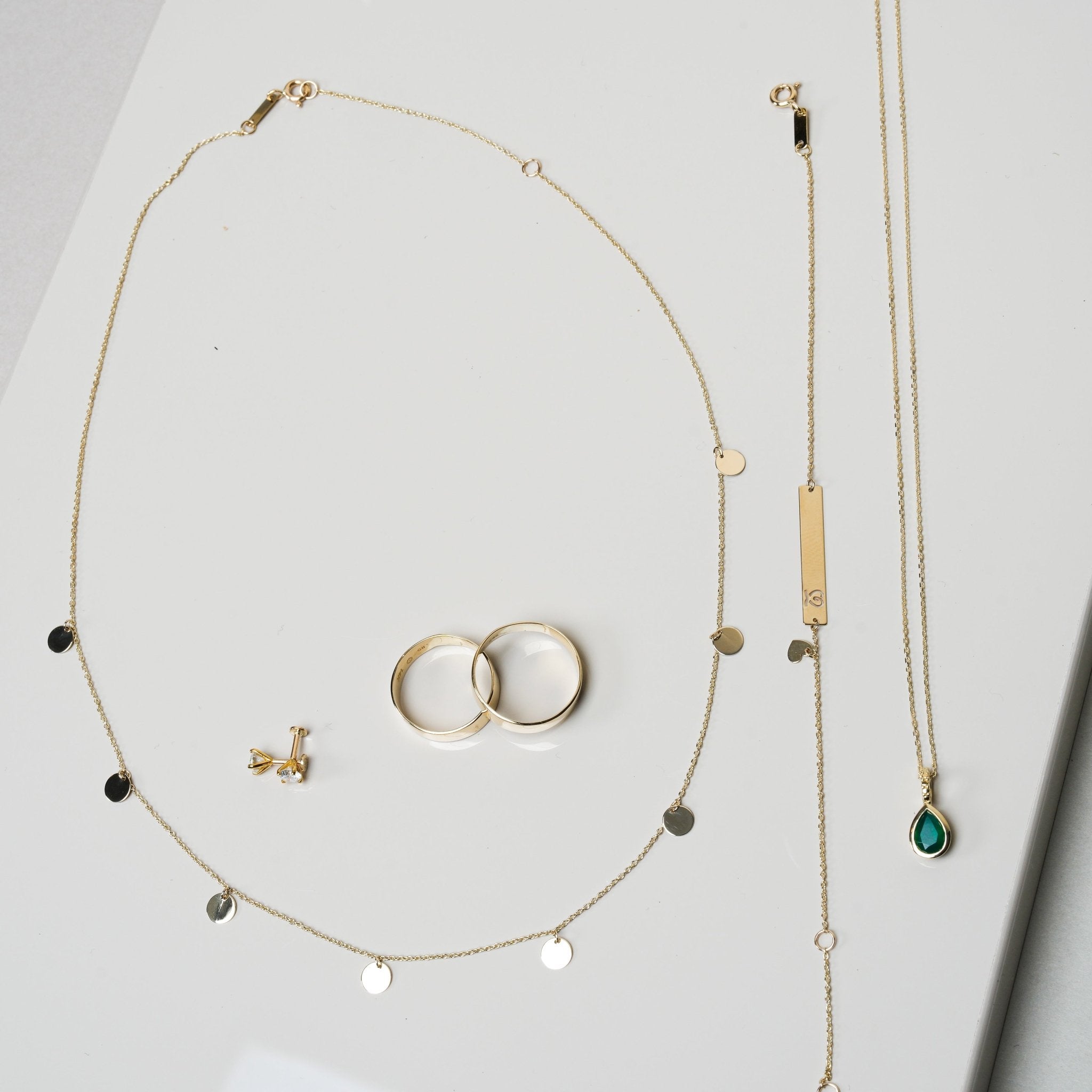 10k Yellow Gold Coin Station Necklace - Elegant & Durable Jewelry for Everyday Wear, Gifts & Special Occasions